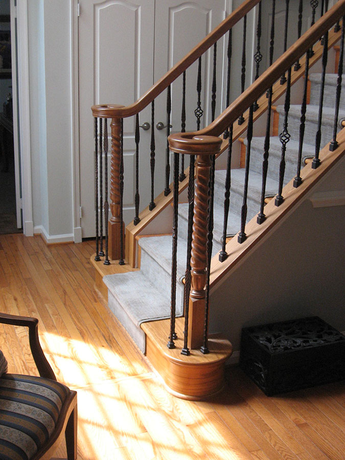 staircase with new railings