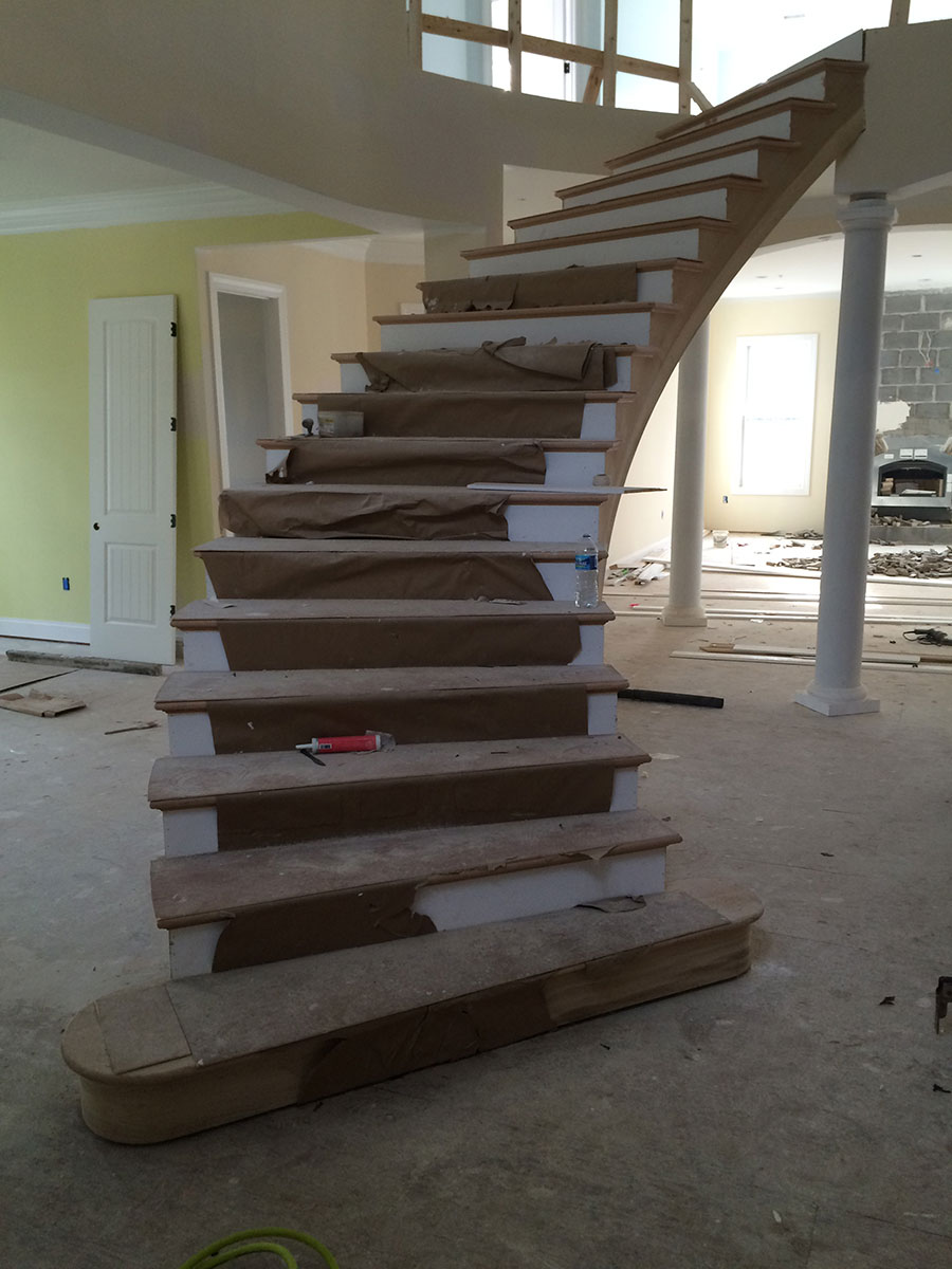 grand winding staircase unfinished